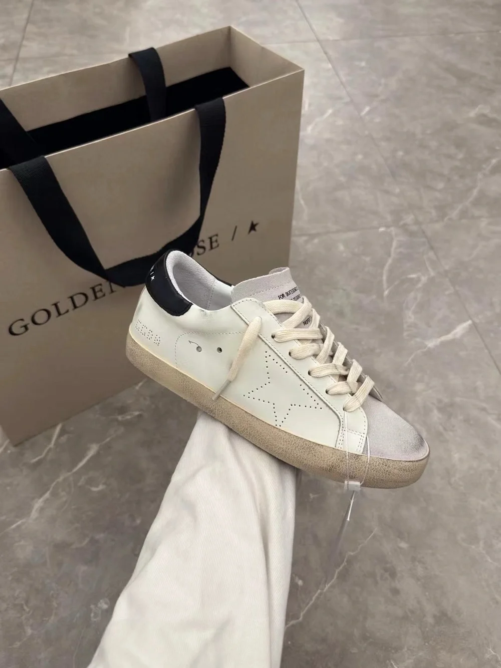 Golden Goose white leather